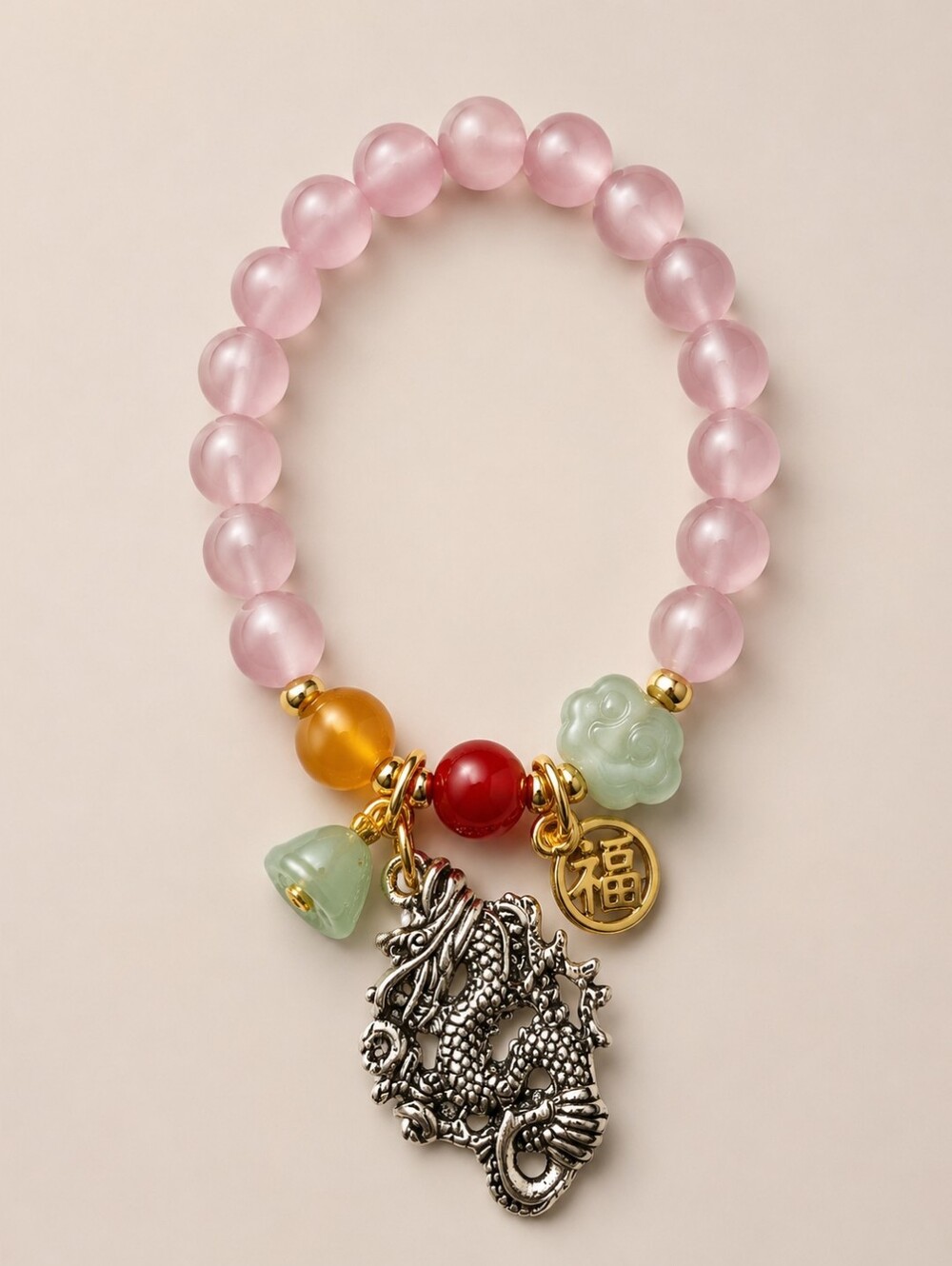Handmade Glass Bead Charm Bracelets- 12 y.o. Artist - "Asian Dragon Beauty"